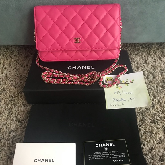 CHANEL Handbags - Authentic Chanel WOC LAMBSKIN GHW